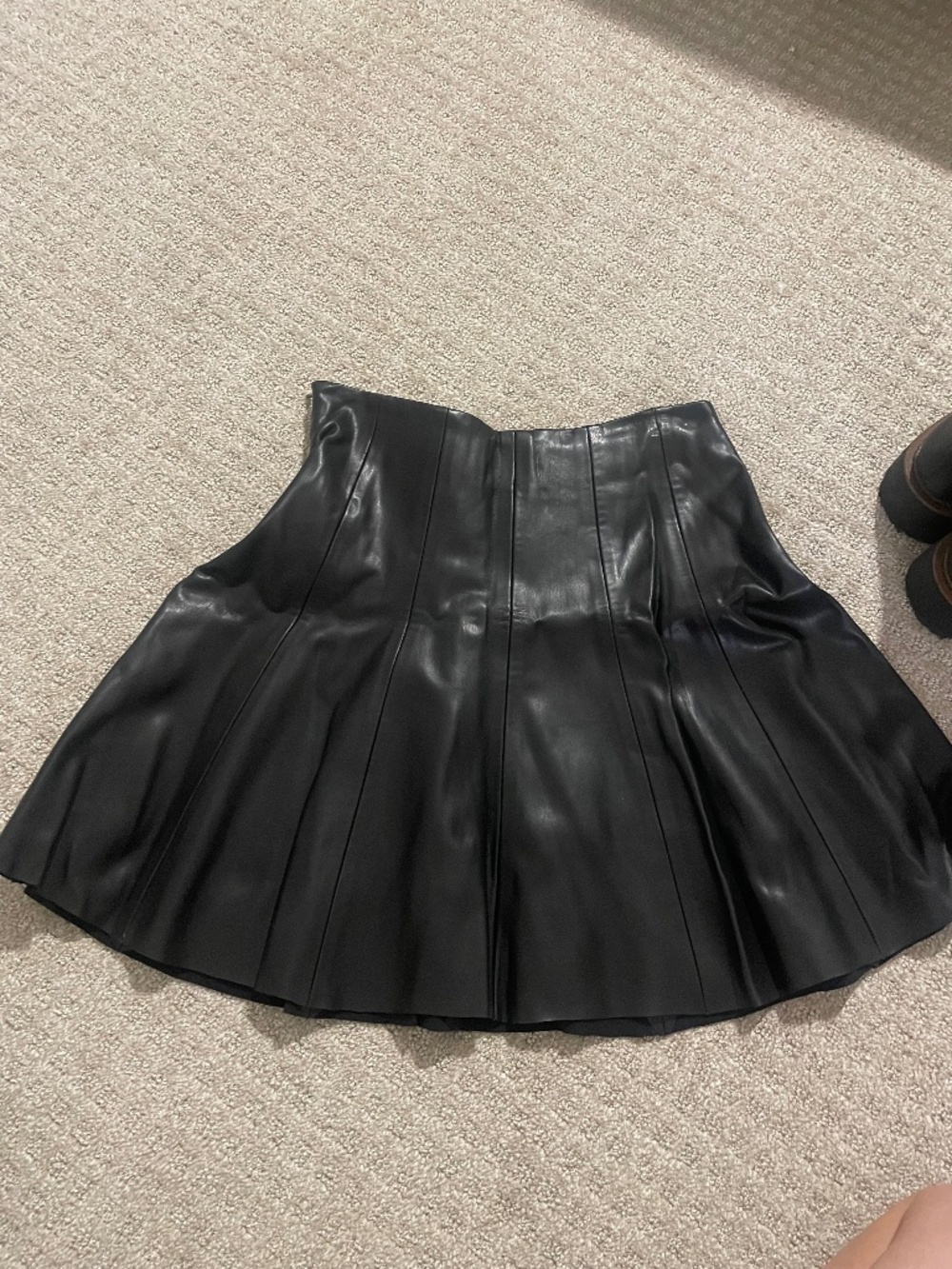 Zara black leather skirt